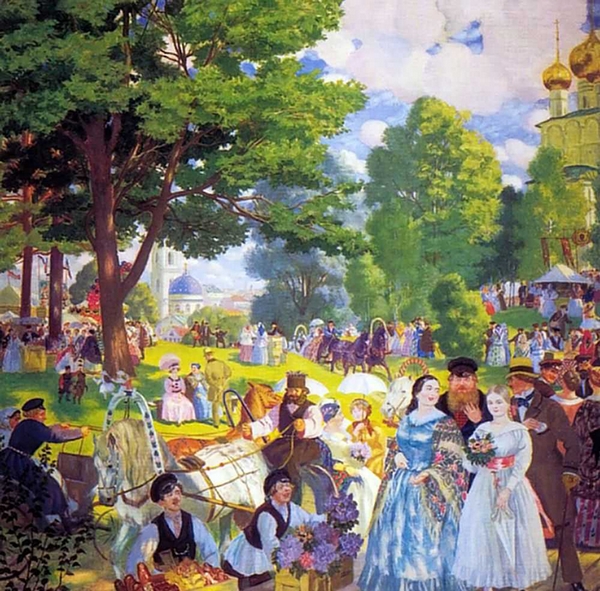 Б.М.Кустодиев. "Троицын день." (1920г.) Холст, масло.